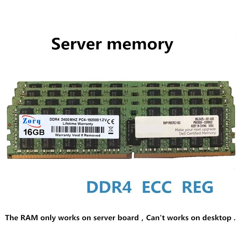 DDR4 REG 8GB 16GB 64GB 32GB ECC Server Memory Ram 2133MHZ 2400MHZ 2666MHZ 2933MHZ  Dedicated Compatible With X99 Motherboard