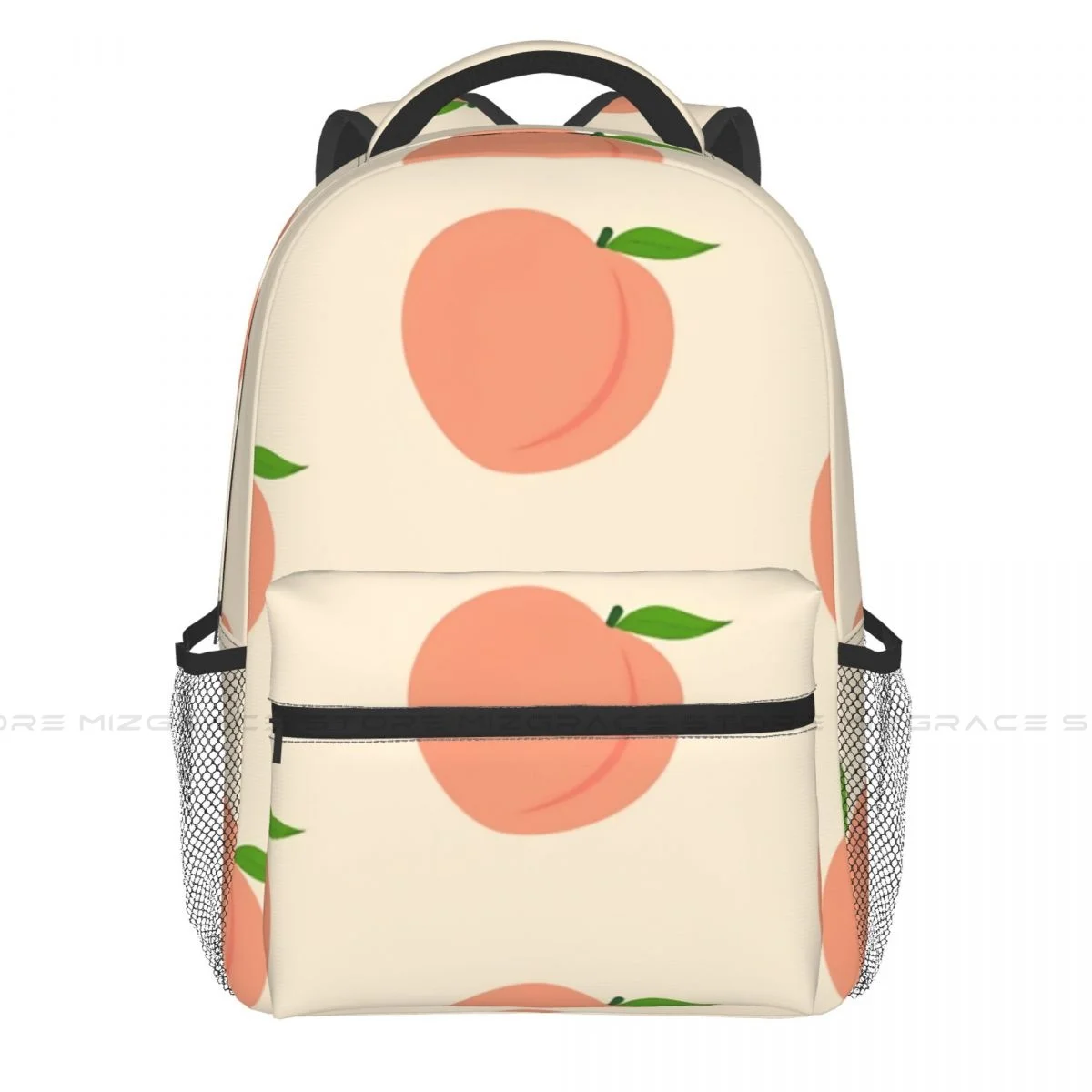 

Back To School Peach Pattern Backpack School Boy Girl Travel Soft Rucksack Casual Laptop Bag