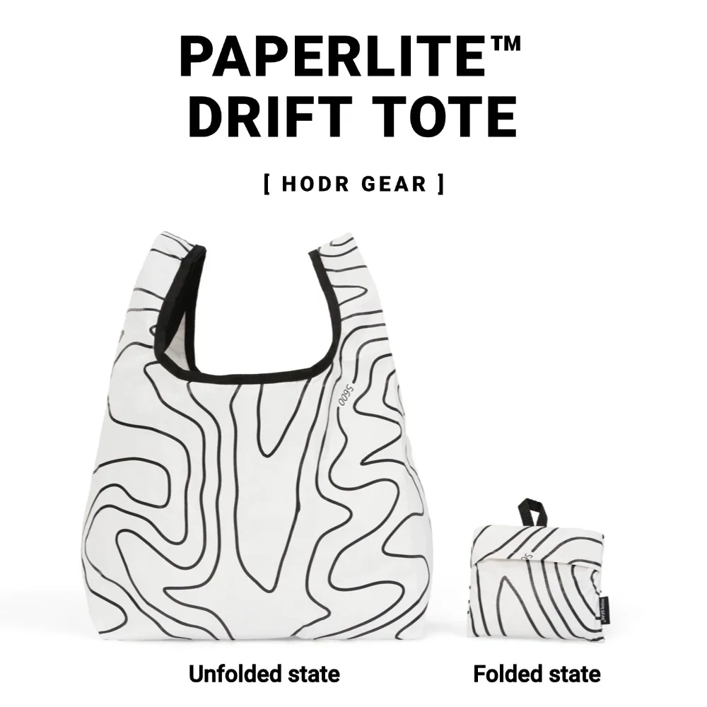 [HODRGEAR] PAPERLITE™ DRIFTTOTE Ultralight 63g Packable Tote Bag Water-Resistant Tyvek® 8–10L Folds Compact for Everyday Carry