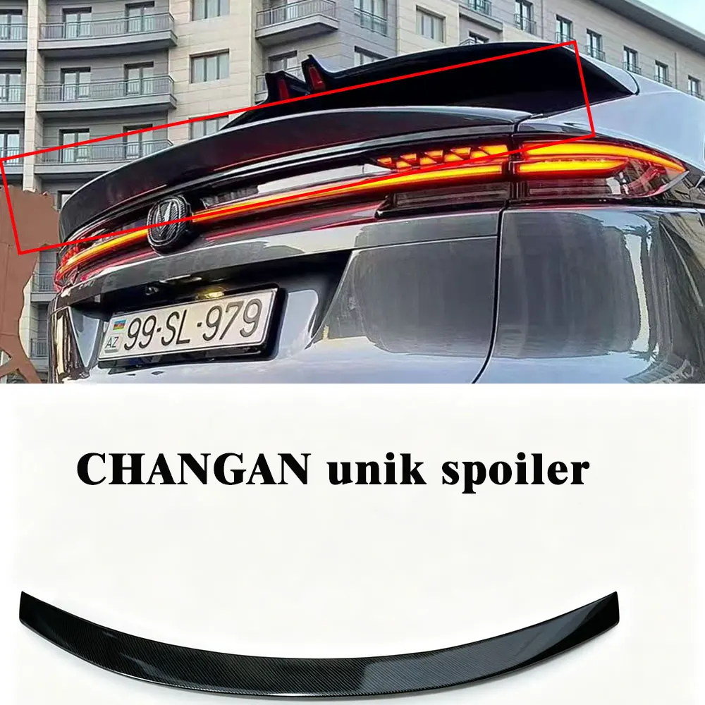 For CHANGAN UNI-K Rear Middle Spoiler Vane Lip FRP Material Middle Spoiler Car Modification Carbon Fiber Adjustment Accessories