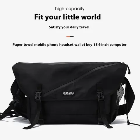 Kausal Nylon Axelväska Herrväska Japansk Tonåring Skola Laptop Sling Herrväska Streetwear Resväska Cross Bag Messengerväskor för män 8 best sales crossväska herr - №4