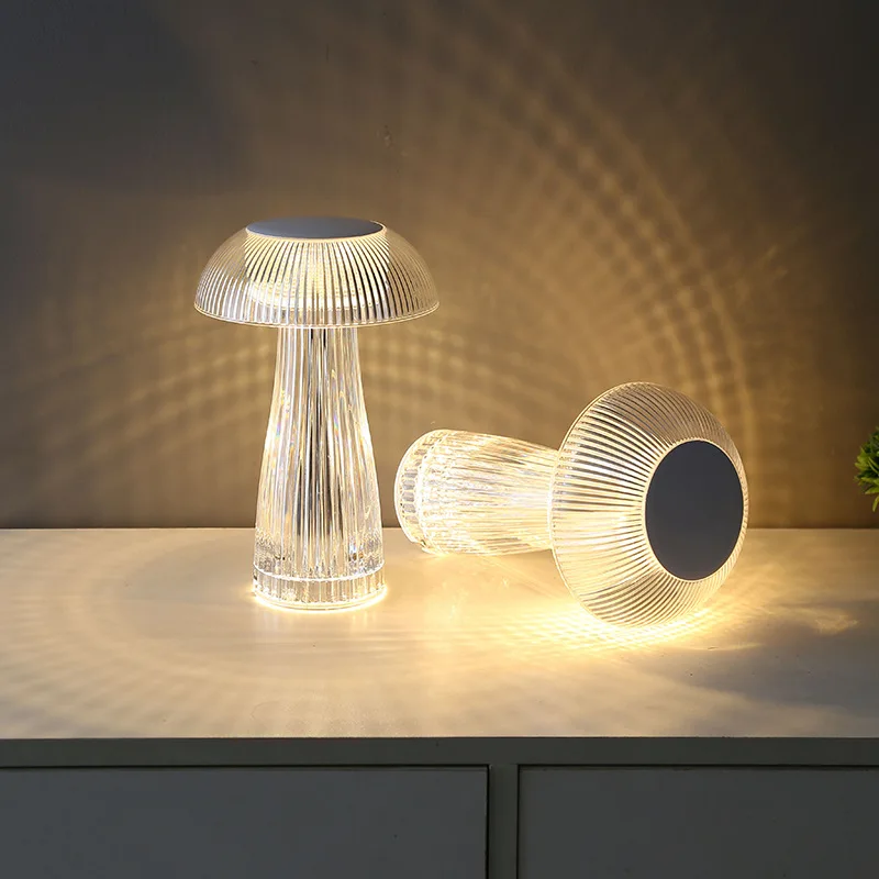 

Creative Crystal Able Lamp Light Luxury Touch Decoration Mood Bedside Jellyfish Night Gift Ornaments