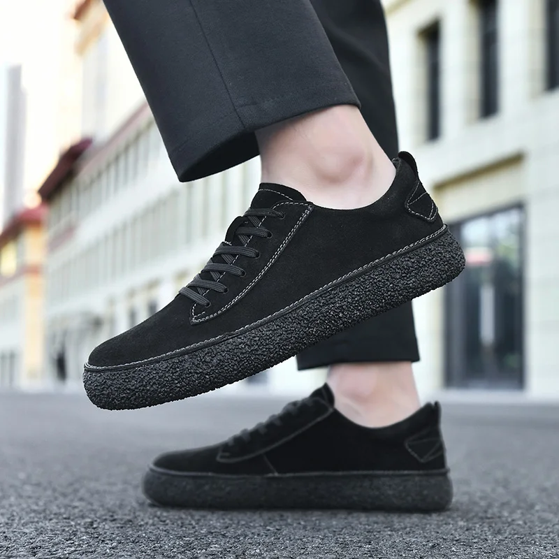 

Модные спортивные туфли с противоскользящей подошвой для комфортных путешествий, универсальные повседневные туфли из замши и коровьей кожи, городские офисные деловые туфли для мужчин, туфли для вождения.