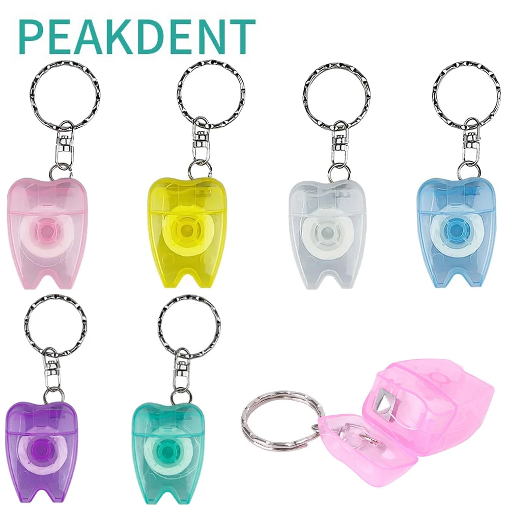 

10Pcs Dental Floss Tooth Shape Keychain Dentistry Gifts Flosser for Gum Care Teeth Cleaning Oral Care Teeth Jewelry Key Chain