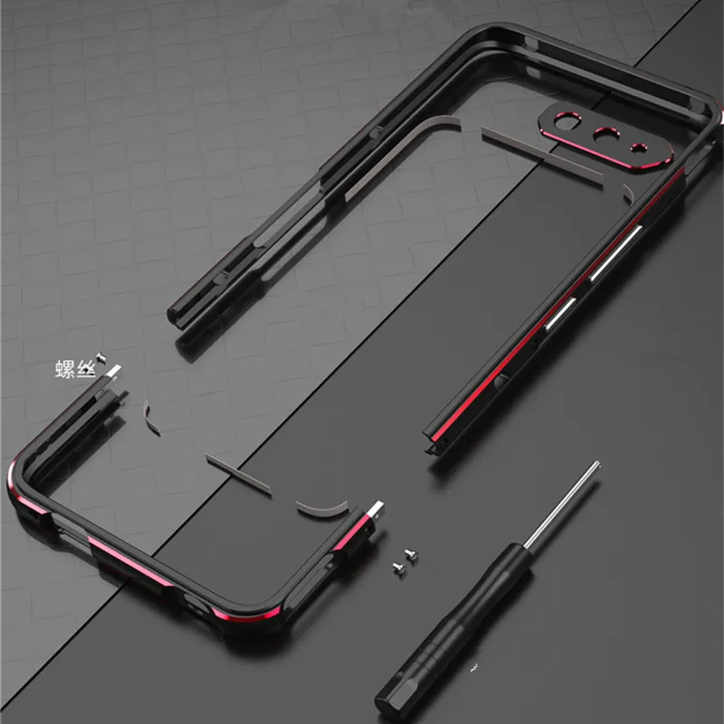 Bumper Case For Asus ROG Phone 6 5 5s Pro ROG 6 ROG5 Aluminum metal Frame Slim Cover phone case + carmera Protector