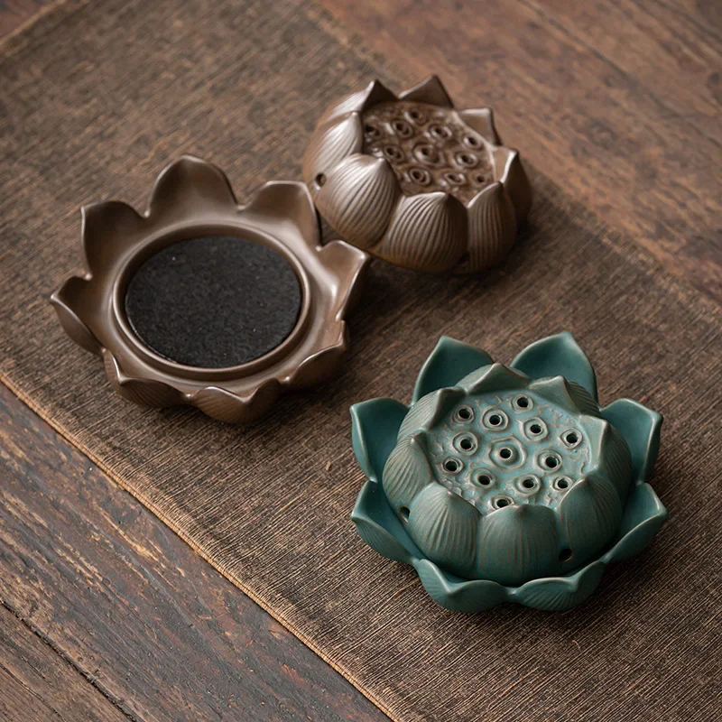 

Ceramic Lotus Incense Burner Sandalwood Household Incense Decoration Burners Home Fragrance Products Decor Garden