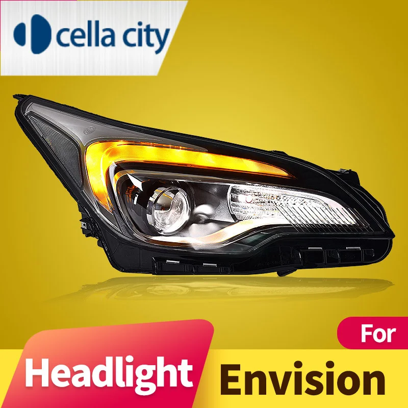 Headlight Assembly for Buick Envision  2014-2019 LED Dual Beam Lens Daytime Running Light