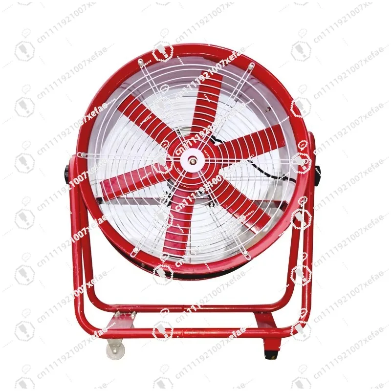 600mm hand push axial flow fan for smoke exhaust warehouse with wheel movable axial flow fan