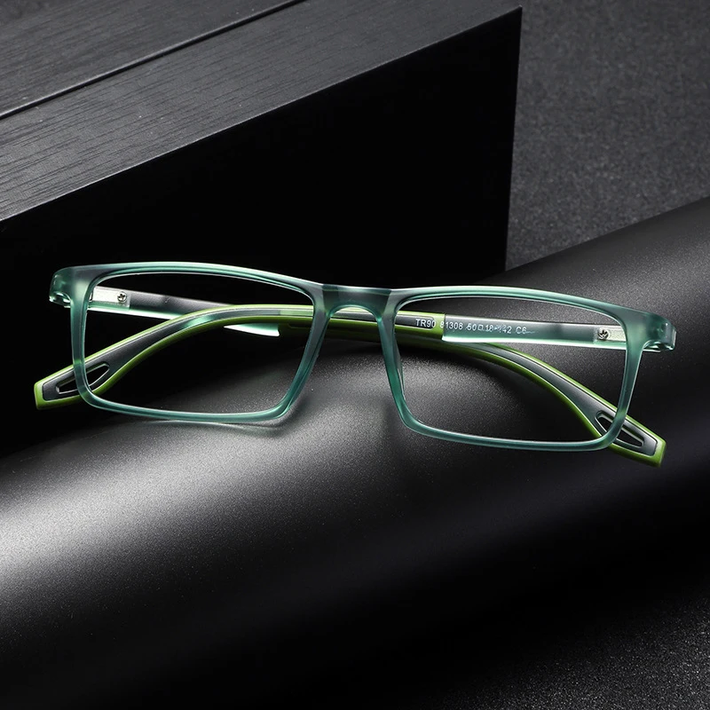 MOMOJA Ultra-light Fashion Spring Legs Design TR90 Non-slip Retro Square Youth Optical Prescription Eyeglasses Frame For Men