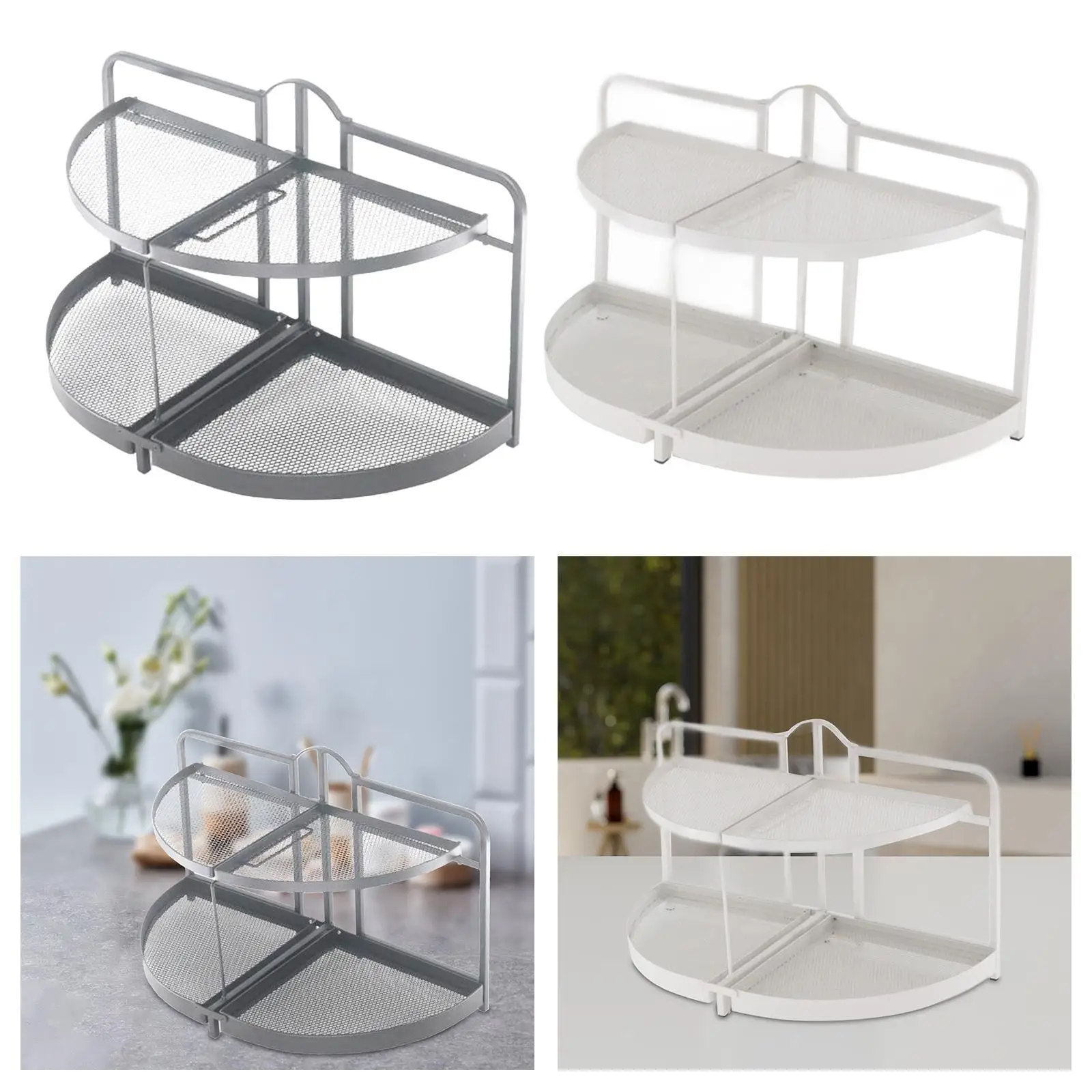 Semi-circular Bathroom Organizer Multipurpose Makeup Storage Rack for