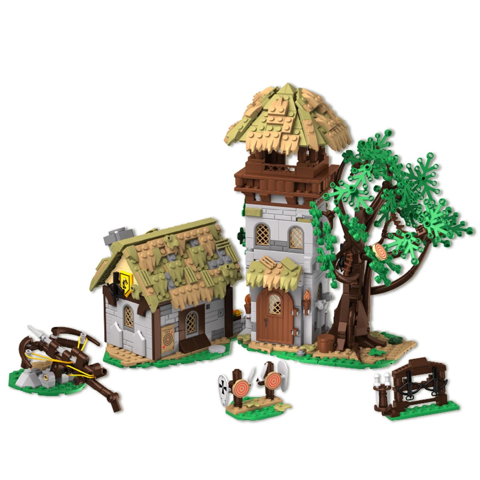 MOC Expandable Building Blocks Medieval Street View Creative Primitive Training Ground Kids DIY Assemble Toys Adults Gifts 40212
