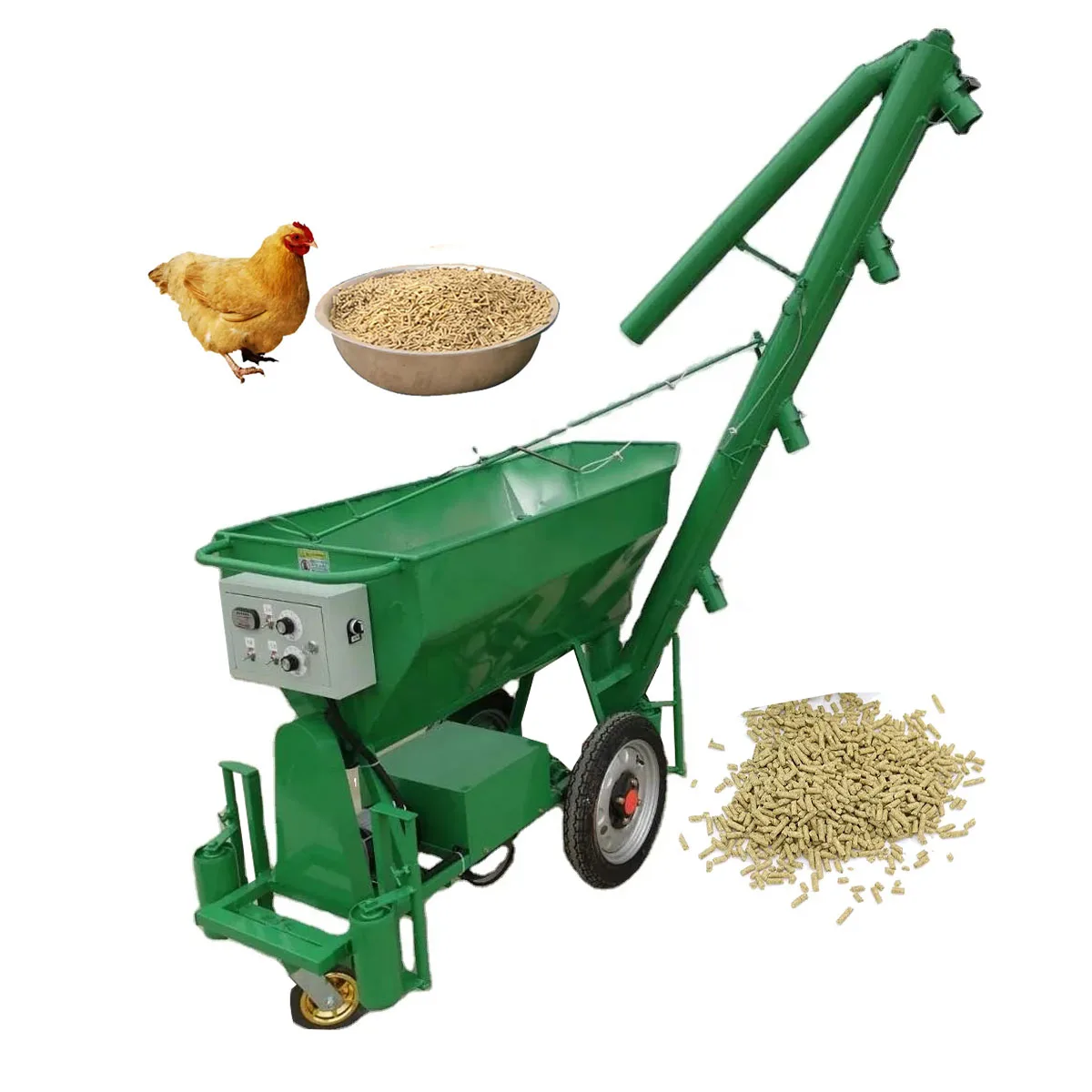 Chicken feeding cart poultry feed supply cart loading cart suitable for chicken cages