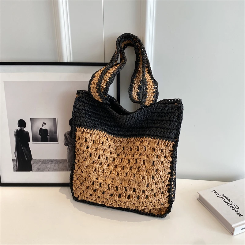 Trendy Designer Straw Beach Shoulder Bags Women Handbags and Purses 2023 New Trendy Summer Travel Holiday Bags High Quality