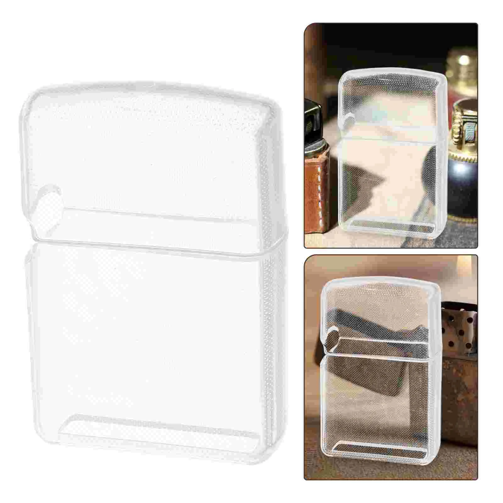 

2pcs Transparent Plastic Lighter Cases For Kerosene Cigarette Lighters Portable Protective Sleeves For Smoke Lighters Small