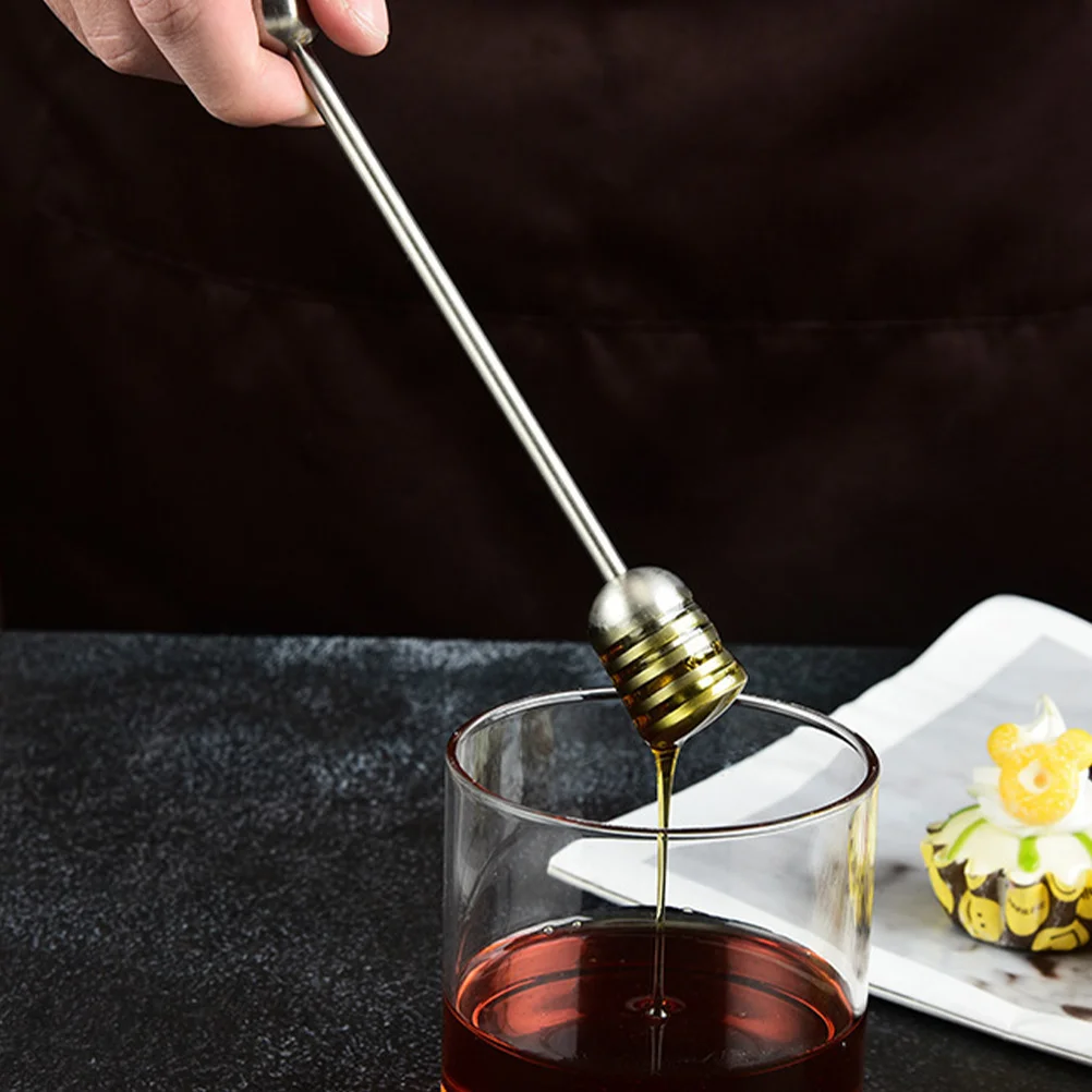 

Honey Stirring Rods Stainless Steel Honey Dipper Sticks Reusable Stirring Wands for Jam Coffee Tea Household Use