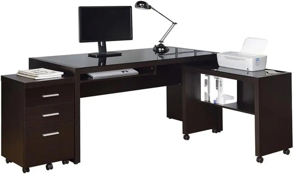 

Skeena 3-Piece Transitional Wood Home Office Set Cappuccino