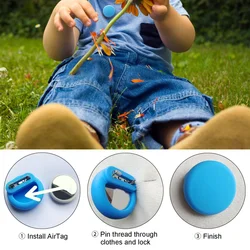 For Airtag Kids Holder with Safety Pins for AirTag GPS Tracker Case for Children Elderly Hidden Inside Clothes Shoes Backpack