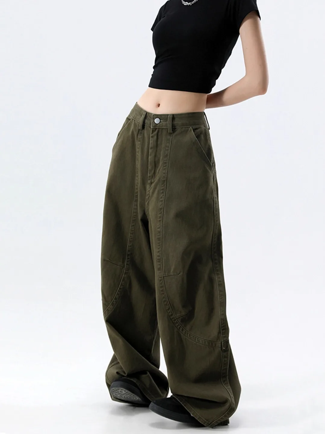 

High Waist Wide Leg Jeans Women's plus Size Comfortable Loose Fit Workwear Style Knife Design Autumn New Arrival