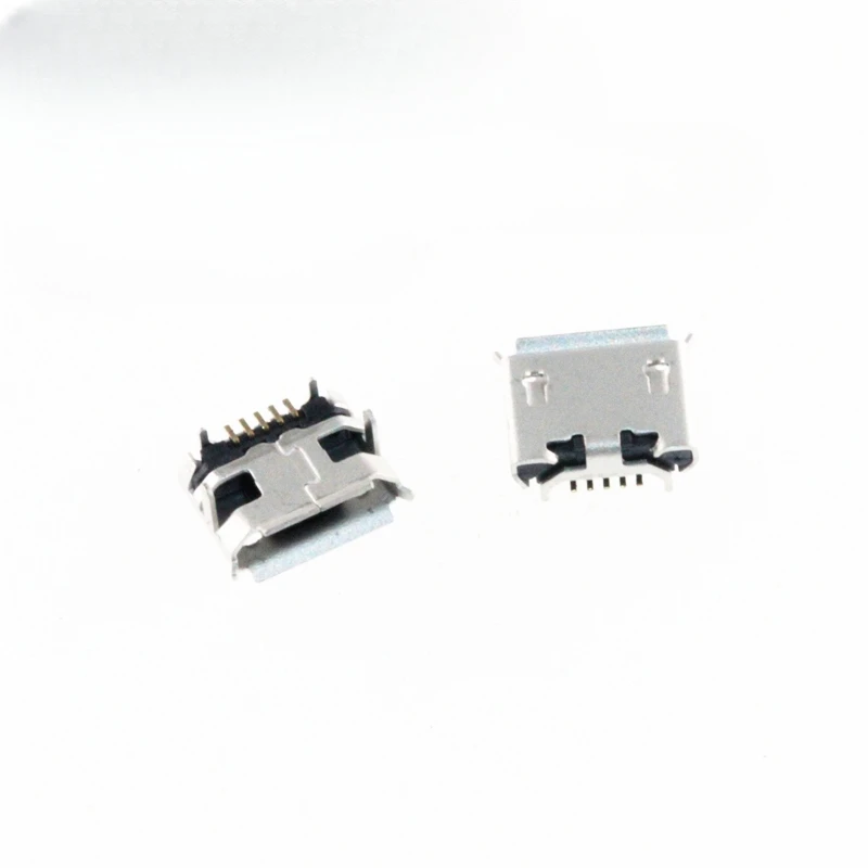 20Pcs Micro USB 5Pin Ox Horn Female Usb Socket Flat Mouth Four Legs Socket Mini USB Connector