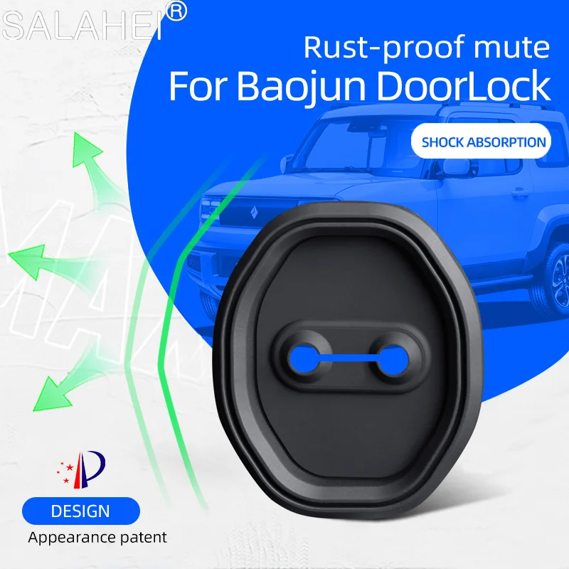 4pcs Absorber Silicone Car Door Lock Buckle Anti-collision Protective Cover For BAOJUN 360 510 530 730 RS-5 RS-3 VAlli Yep 2023