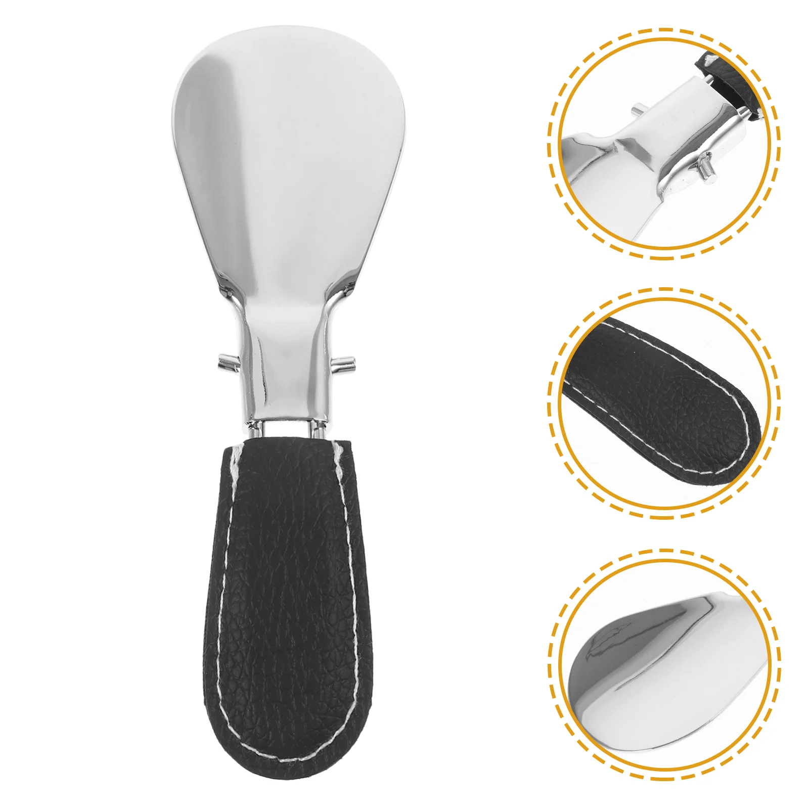 2 Pcs Shoehorn Extra Horns for Pattern Metal Travel Stainless Steel Foldable Man The Kids Seniors