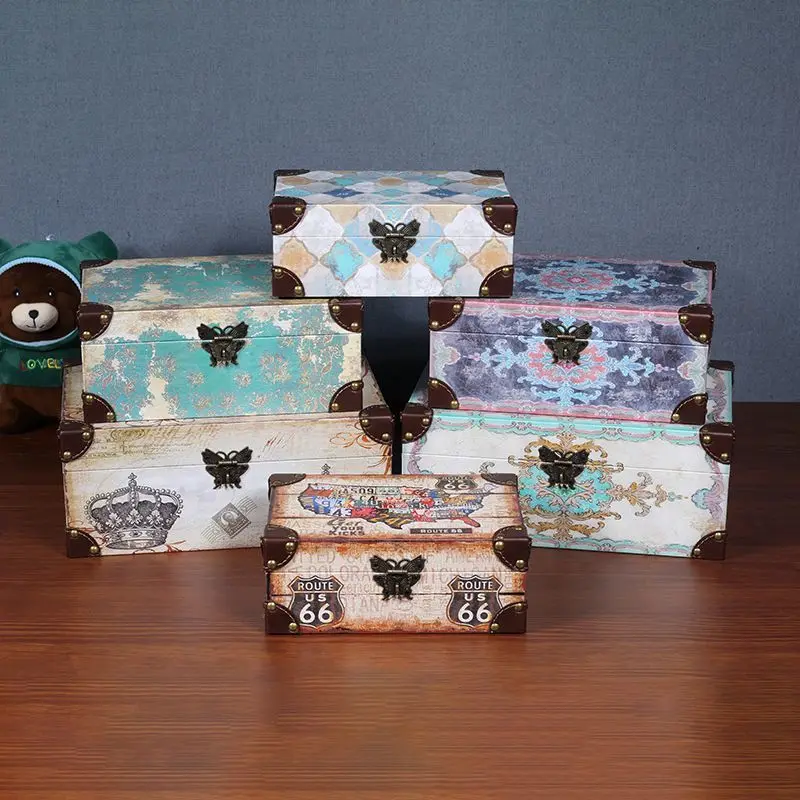 Home Handmade Wooden Desktop Retro Jewelry Password Lock Antique Style Storage Box High Aesthetic Value 27X19.5X11CM