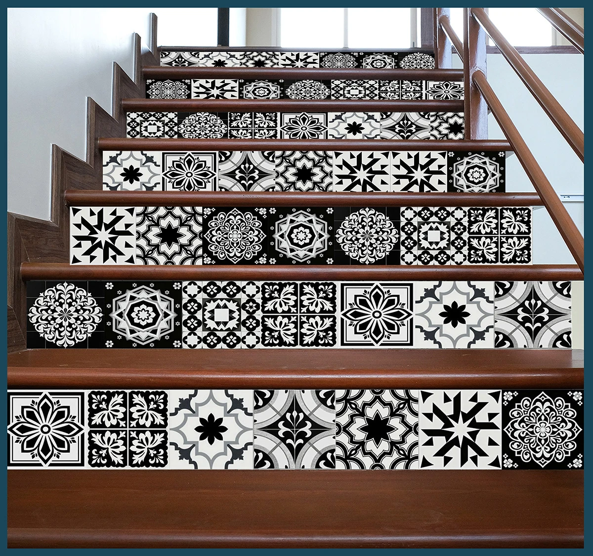 Vintage Geometric Tile Stickers Self Adhesive Waterproof PVC Peel Stick Decal Kitchen Cabinet Drawer Door Furniture Home Decor