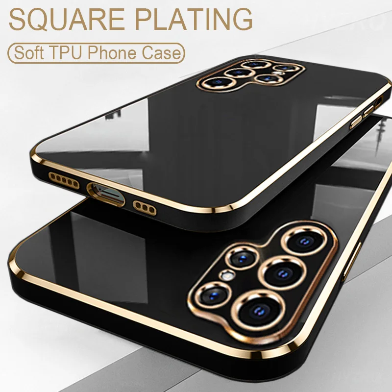 

Plating Glossy Case For Samsung Galaxy S23 S22 S21 Ultra S20 FE A53 A52 A51 A32 A33 A71 A72 A73 A54 A34 4G 5G Cover