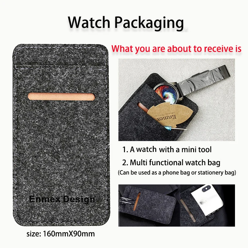 Enmex Individualization design wristwatch 3D Rainbow whirlpool creative design Oil Painting fashion quartz clock watch