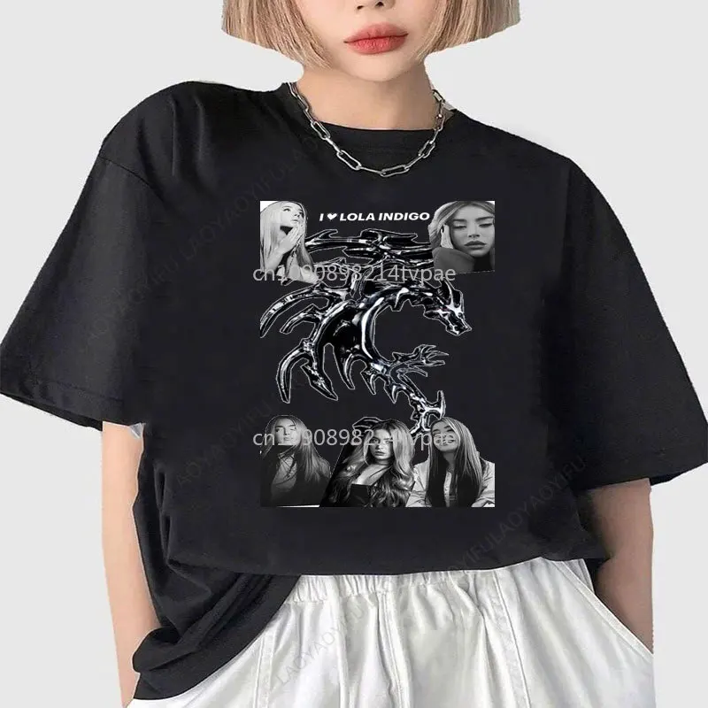 2025 لولا النيلي Camiseta جولة ميرش القطن س الرقبة روح الدعابة تي شيرت اسبانيا المغني شعبية قميص رائجة البيع القمم امرأة Y2k الملابس #2