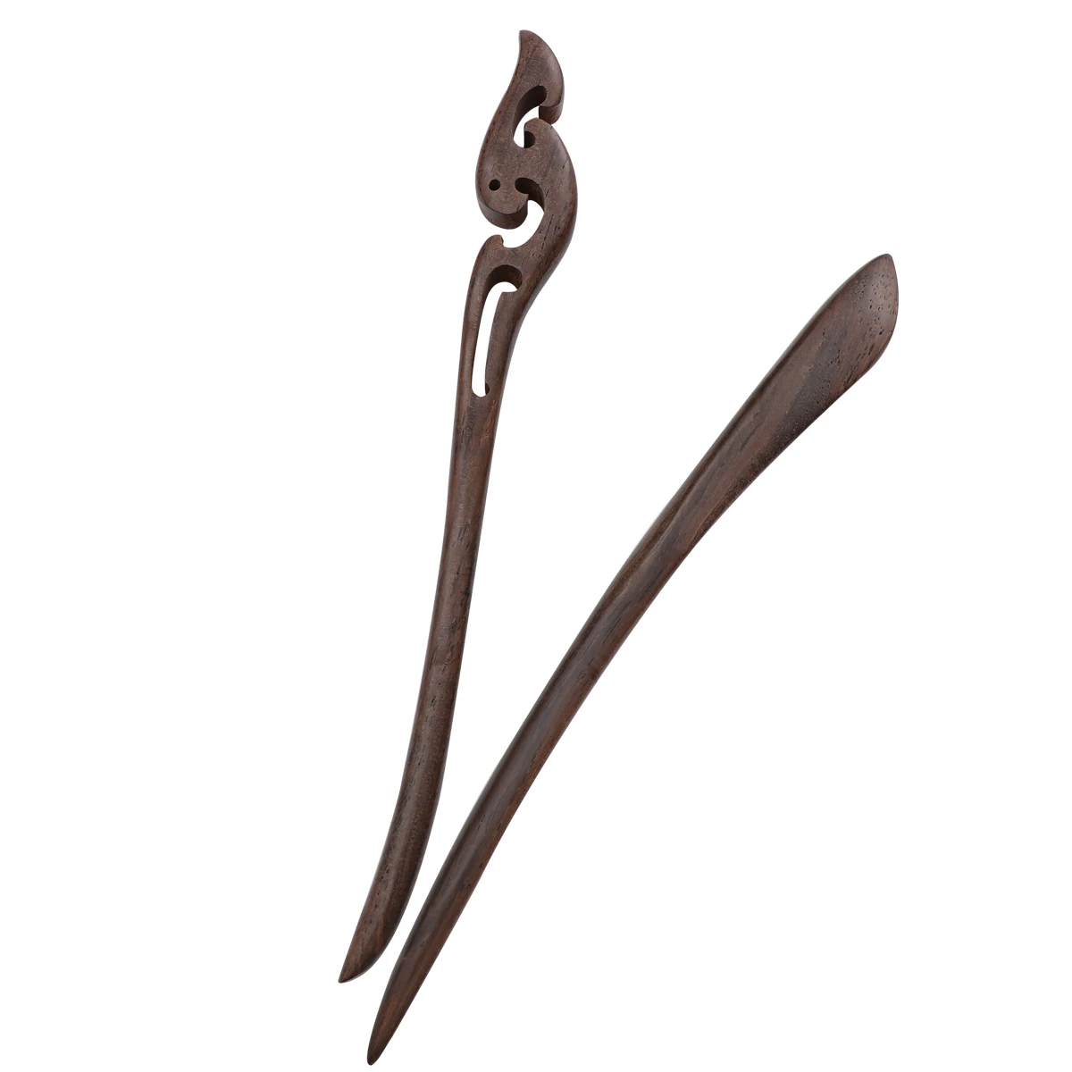 

2pcs Black Ebony Hairpins Vintage Wooden Hair Clips Retro Sandalwood Updo Accessories Women Girls Durable Elegant Hair