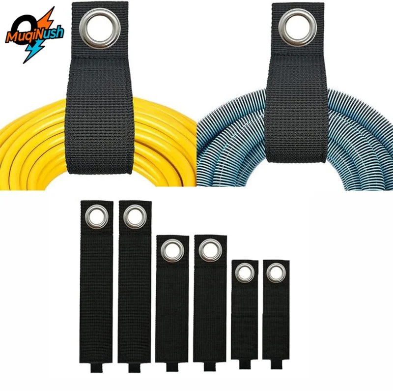 

MuqiNush 6/9Pcs Heavy-Duty Storage Strap Reusable Extension Cord Organizer Cable Ties Hose storage Accessory Garage Organization