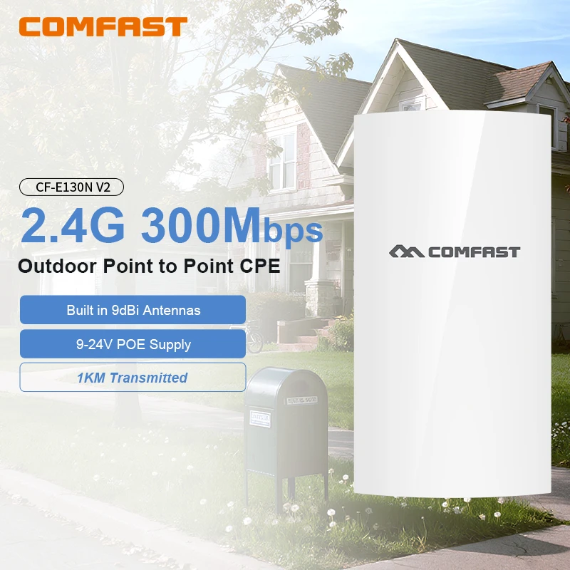 

COMFAST 300 Мбит/с уличный беспроводной мост CPE 2,4 ГГц 1 км дальнего действия точка-точка WI-FI удлинитель сигнала антенна наностация
