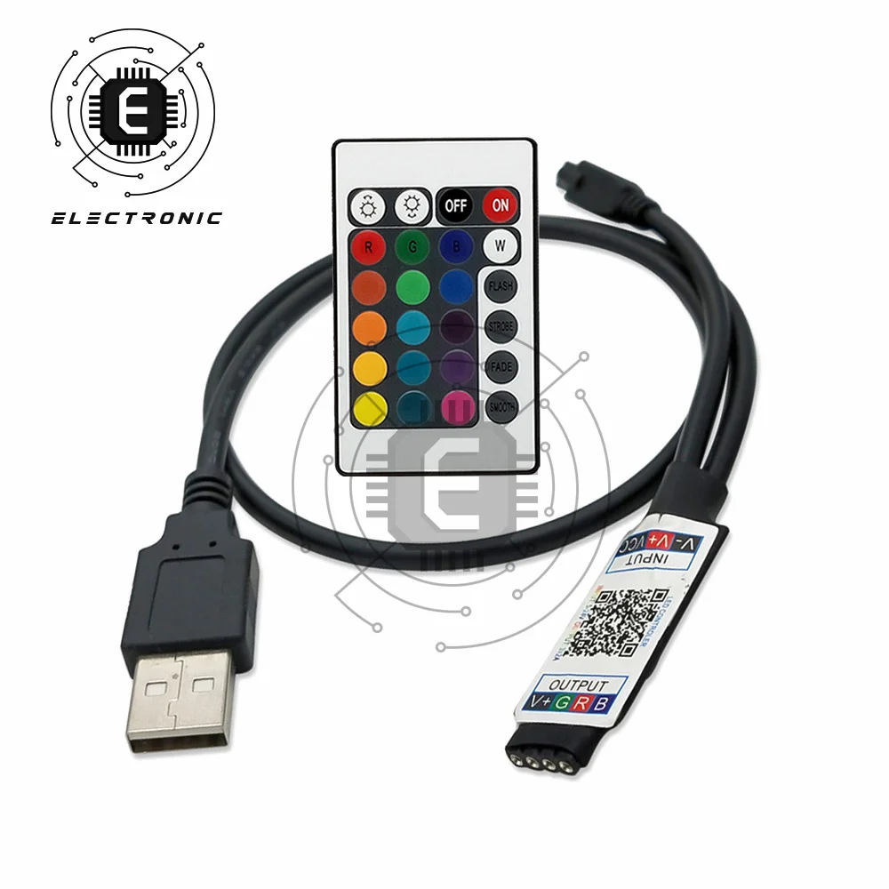 リモコンledライトバーミニbluetooth rgbリモートusbコントローラ + 24キーledライトストリップコントローラ