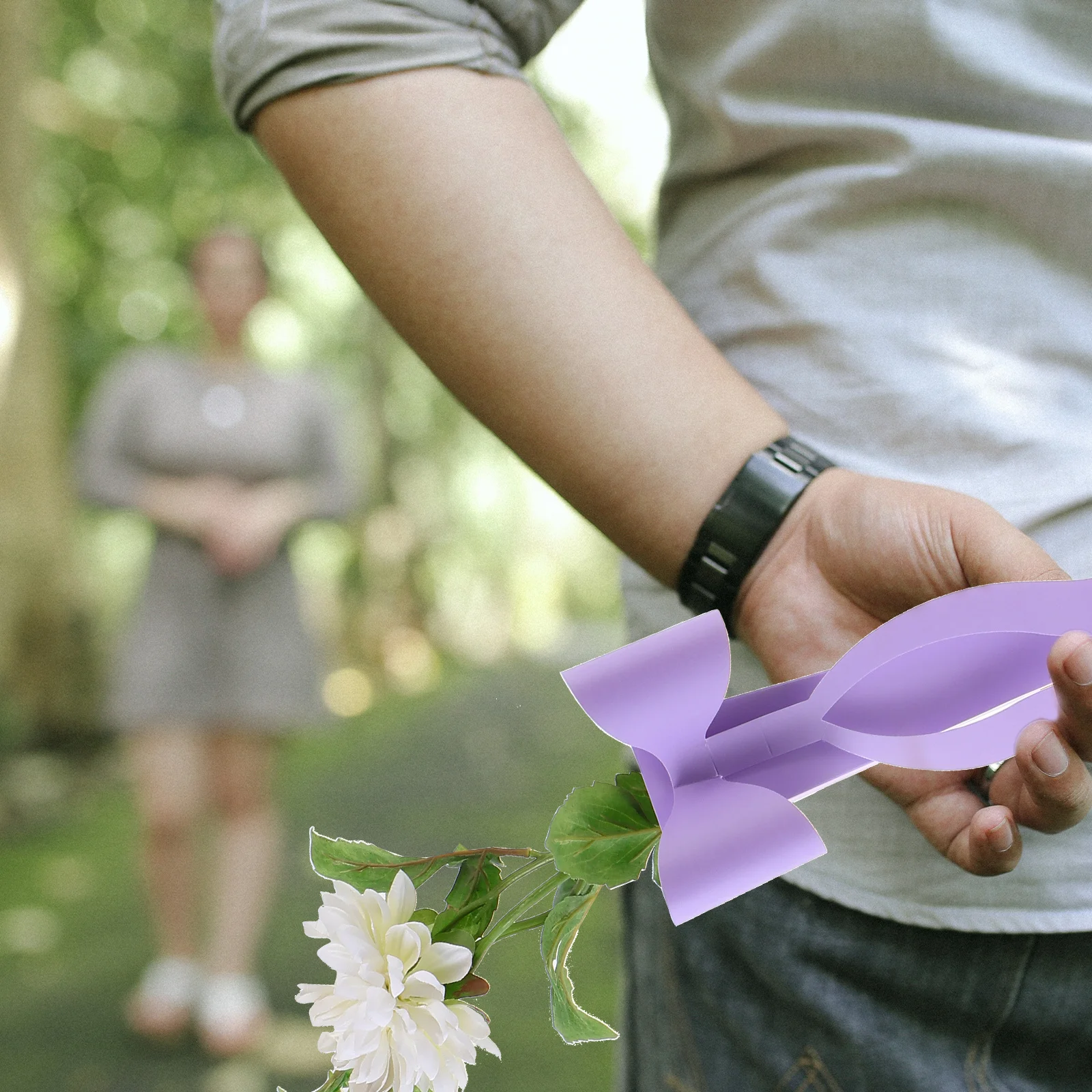 

10 Sets Flower Gift Box Bowknot Design Folding Flower Wrapping Box for Birthday Wedding Party Bouquet Arrangement Packing