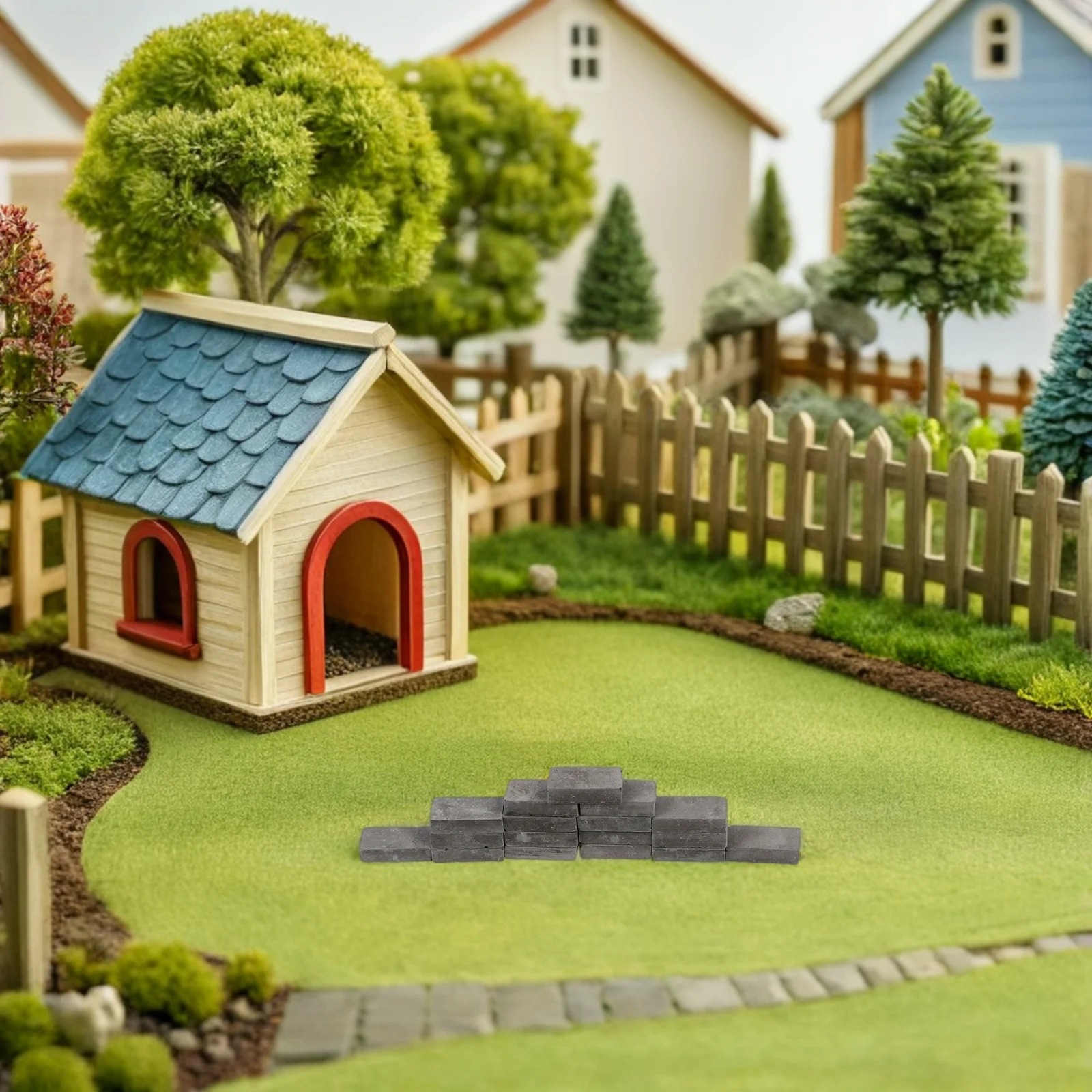Miniatur-Steine, 100 Stück, DIY-Puppenhaus-Zubehör, gefälschter Ziegel, Bastelset für Modellhaus, Garten, Mikro-Landschaft, Konstruktionsspielzeug
