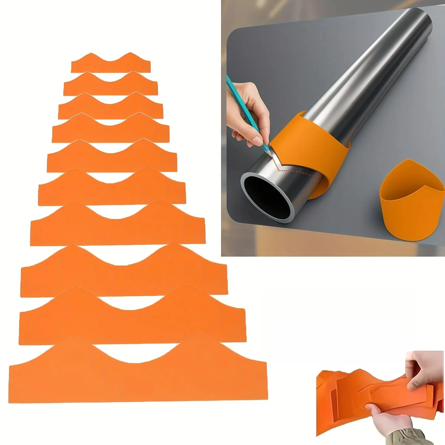 10Sizes Simple Practical Pipe Saddle Emplate Precision Pipe Saddle Template Cutting GuideContour Cut Guides For DIY Users