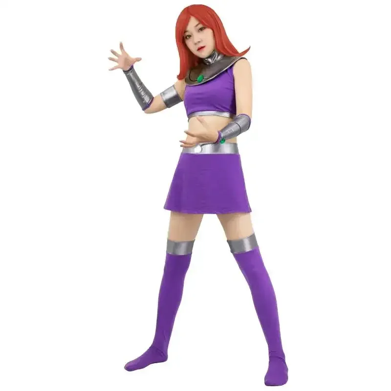 زي WENAM-Violet Starfire الجديد لعام 2025 للنساء، زي الهالوين، حفلة Masade Tim، Koriand'r، متوفر في المخزون