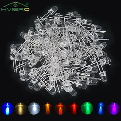 100Pcs F3 3mm Round White Red Green Blue Water Clear Diode LED Assortment Kit Ultra Super Bright Light Emitting Diodes Bulb Lamp