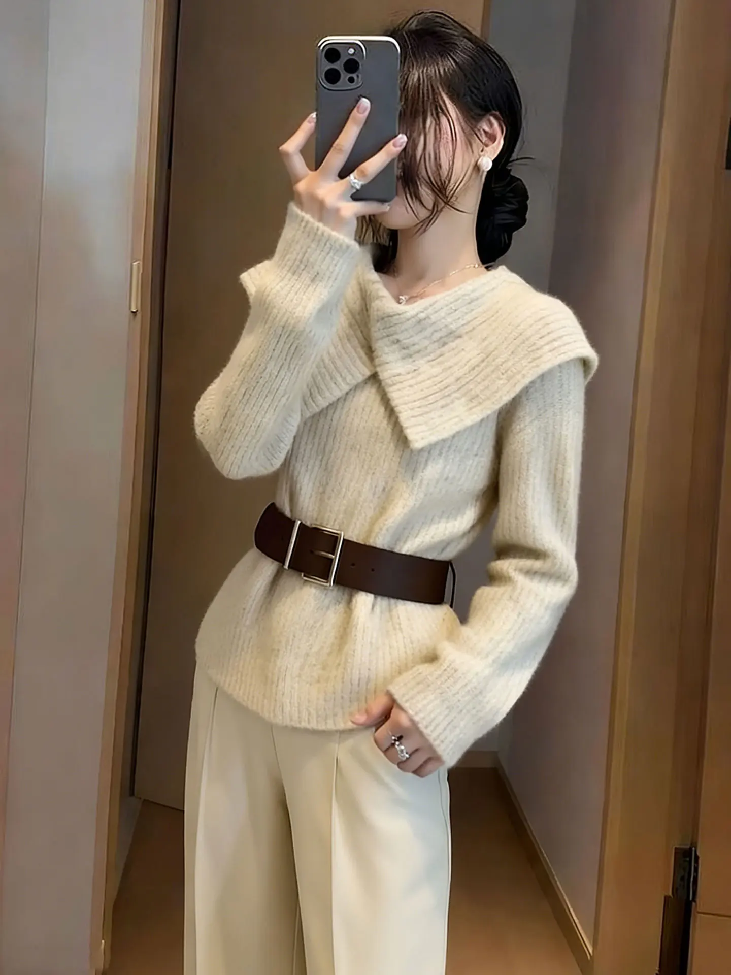 Ele Faionable Camere Suéter de malha longo Sve gola virada para baixo Sli Trendy Warm Winter Top feminino Premium Quali