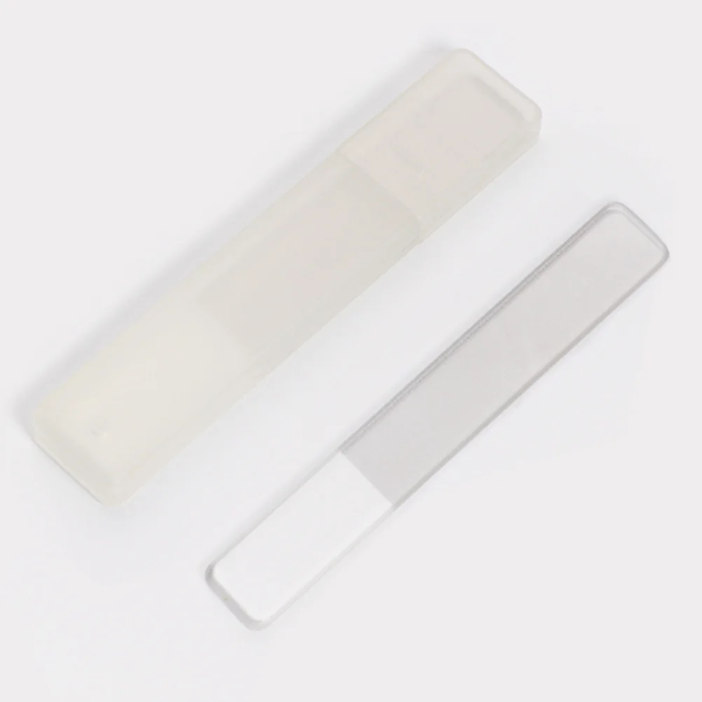 

2Pcs Glass Nail Shiner Nano Files Buffer Emery Board Tool Portable Storage Case Smooth Trim Nail Sanding Block