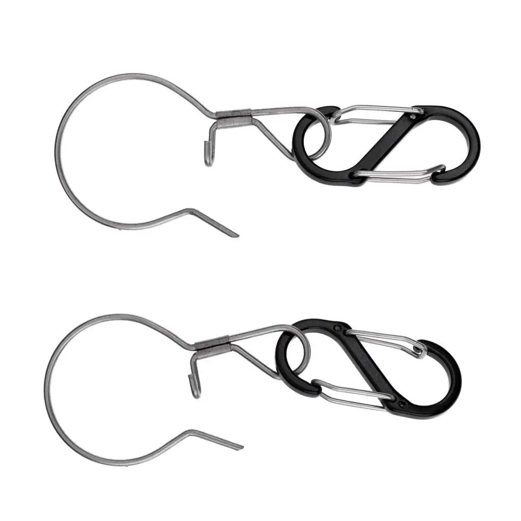 Mousqueton de pêche à crochets multifonctions, 2 pièces, porte-clés, anneau, Clips pour Sports de plein air