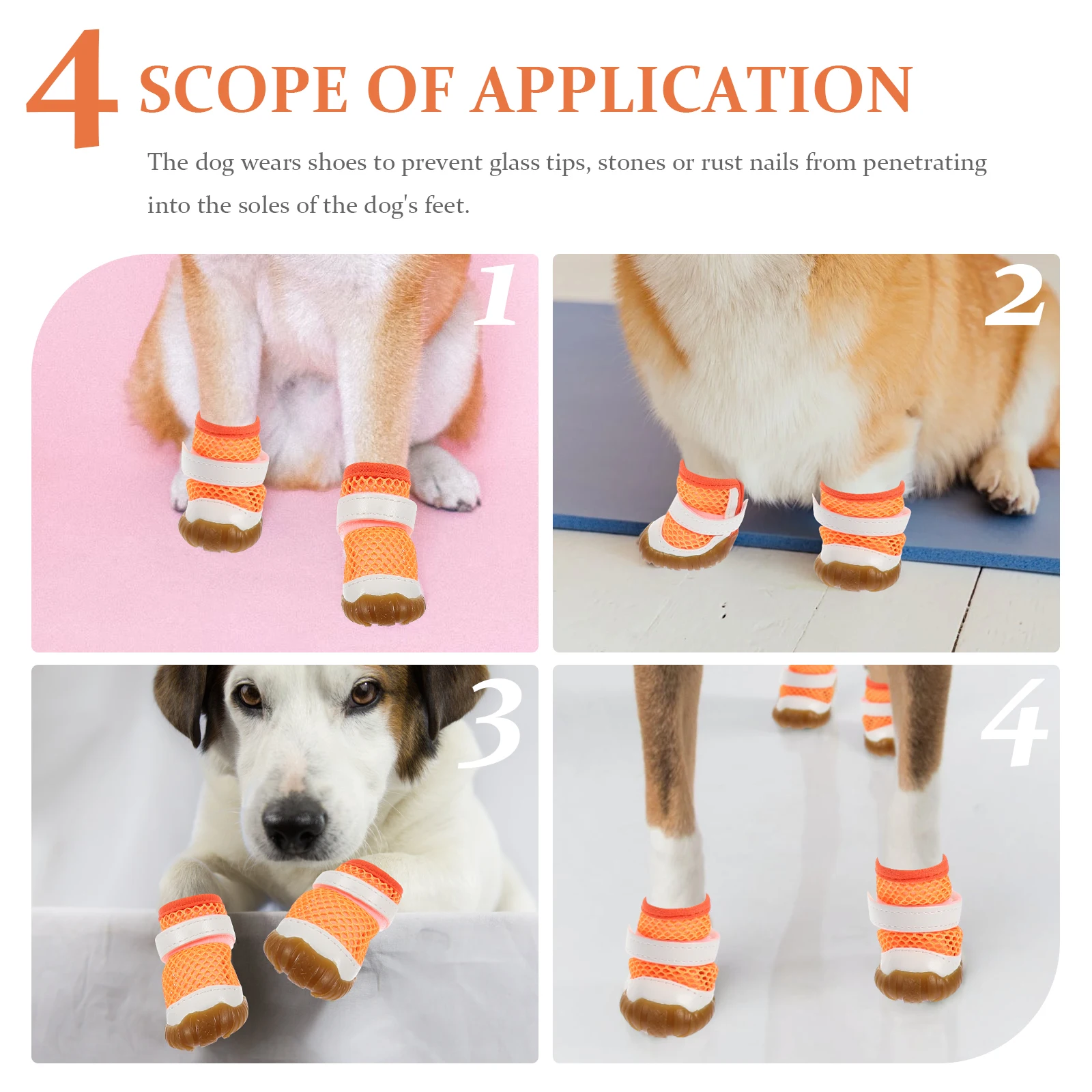 

4 Pcs Summer Pet Shoes Breathable Water Proof Boots Pvc Dog Doggy for Small Dogs Puppy