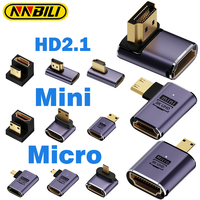NNBILI HDMI2.1 48Gbps 8K@60Hz 4K@120Hz Ultra High-Speed Adapter Mini/Micro HDMI to HDMI Converter for PS5 X/S PC HDTV Projector