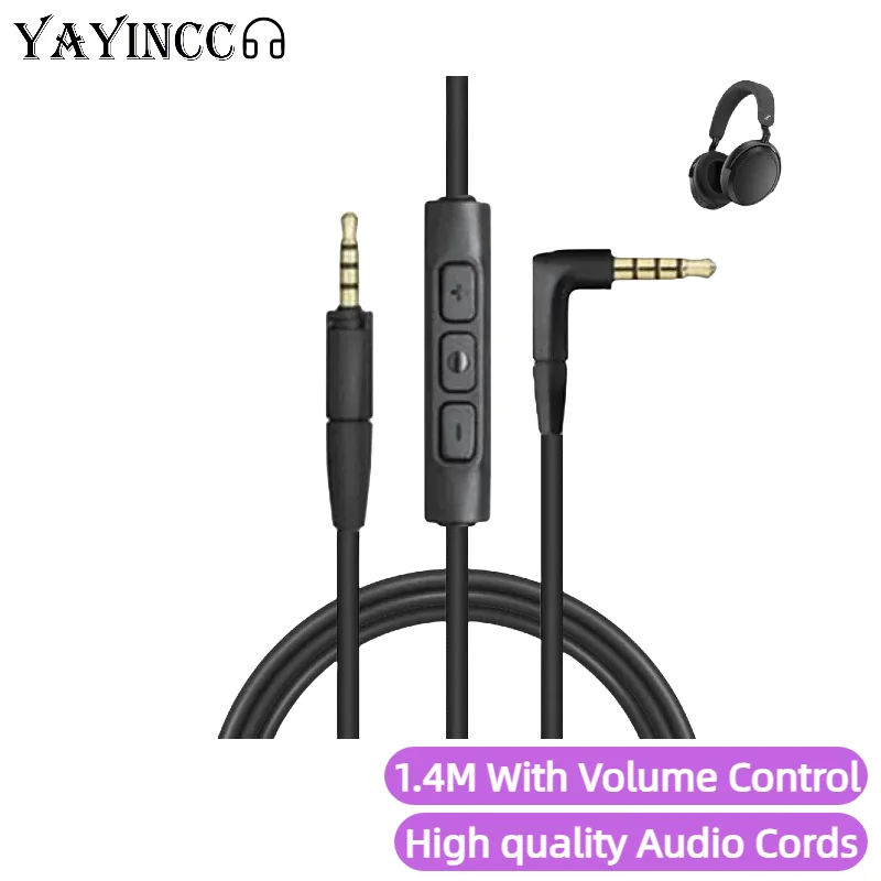 YAYINCC Replacement Aux 3.5MM to 2.5MM PVC Cable Extension Cord For Sennheiser Momentum 4 3 2 1 4.0 3.0 2.0 1.0 HD1 Headphones