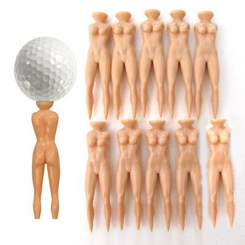 10Pcs/Pack Beauty Golf Nails Golfs Pegs Standing Girl Golf Tee Womens Lady Golf Holder Ball Socket Manikin Golf Tees