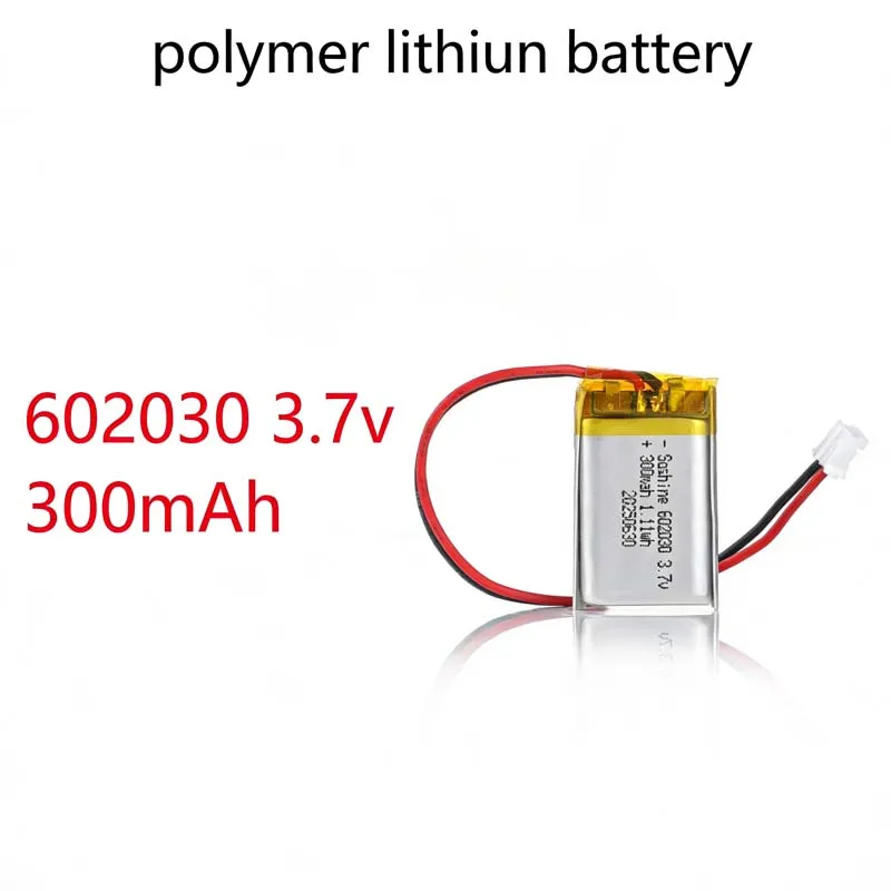 

602030 3.7V 300mAh Rechargeable Li-ion Polymer Battery | For Bluetooth Headsets Speakers Monitors Self-Timers