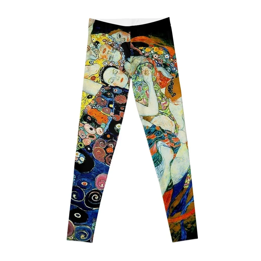 

MAIDENS : Vintage Gustav Klimt Oil Painting Print Leggings Leginsy push up Sports female Womens Leggings