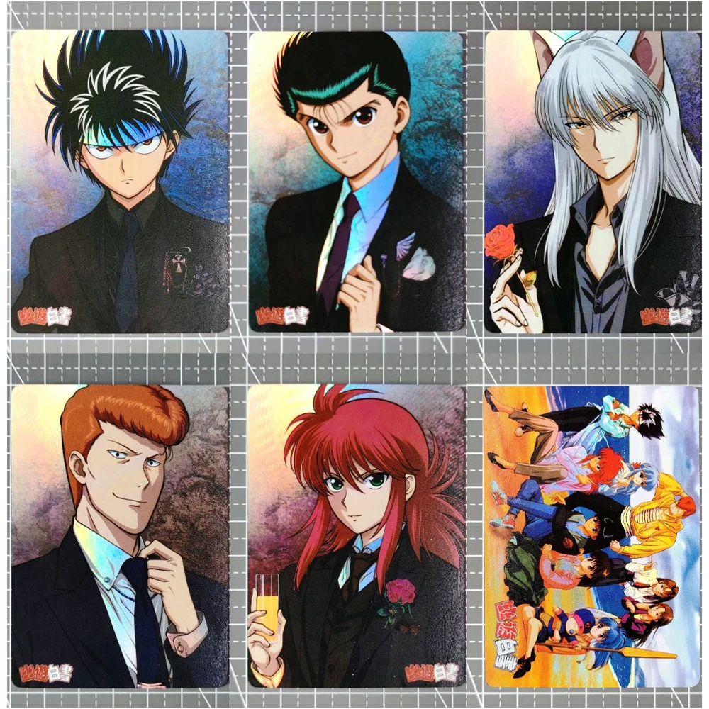 

5Pcs/set YuYu Hakusho Refractive Relief Flash Card Yuusuke Urameshi Kurama Classic Anime Game Collection Cards Gift Toys