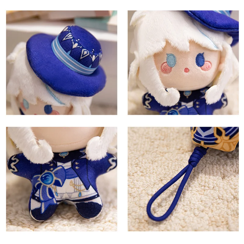 12cm genshin impacto figura dos desenhos animados plushies andarilho furina lyney lynette boneca bonito mini saco de brinquedo macio pingente chaveiro de pelúcia